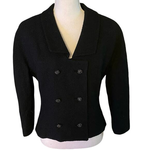 Vintage Jackets & Blazers - 🌻 2/$20 Vintage L Union Made Double Breasted Textured Knit Cropped Jacket Blazer